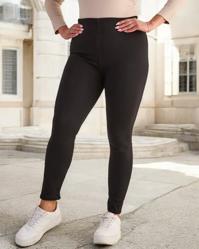 Jambiere de damă clasice negre cu izolație PLUS SIZE - Îmbrăcăminte