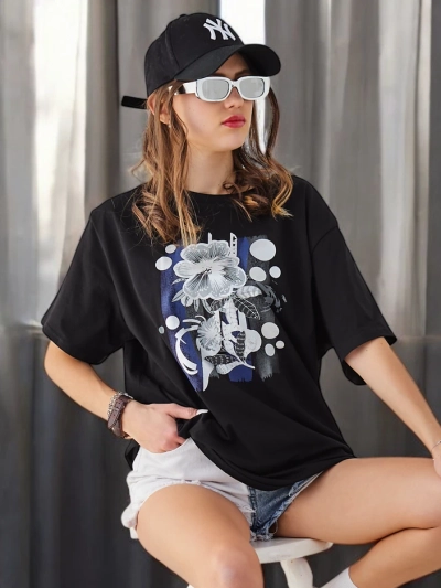 Tricou din bumbac pentru femei Royalfashion cu imprimeu