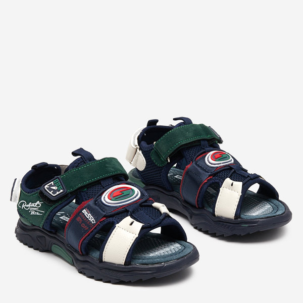 Sandale pentru băieți bleumarin și verde cu Velcro Roser-Footwear
