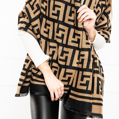 Esarfa dama cu model maro deschis - Accesorii