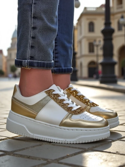 Royalfashion Adidași pentru Femei cu Sclipici Qisofi