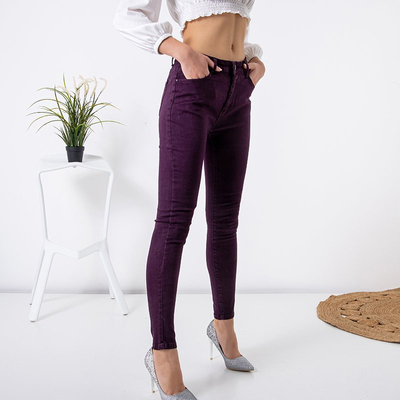 Pantaloni din țesătură de culoare violet - Îmbrăcăminte