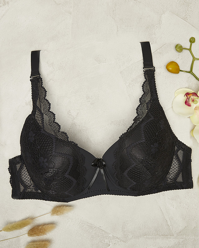 Sutien negru din dantelă pentru femei- Lenjerie
