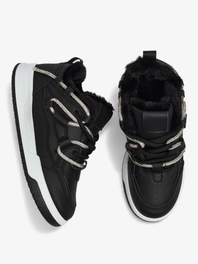 Sneakers Dama Luna Negri din Piele Ecologică pentru Zi de Zi