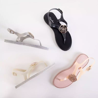 OUTLET Sandale pentru femei roz a'la cu o floare de Porto - Încălțăminte