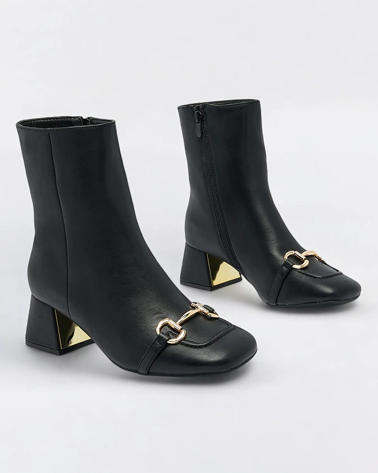 Royalfashion Cizme stiletto joase pentru femei negre Referra