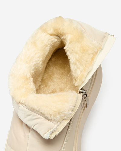 Royalfashion Cizme de zăpadă pentru femei de culoare bej Fopinia