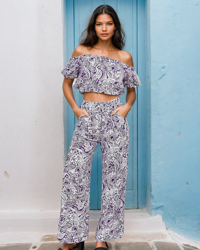 Royalfashion Set imprimat din două piese pentru femei