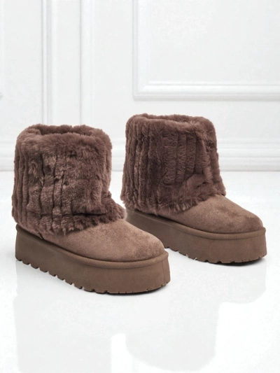 Ghete tip snowboots de damă cu blană artificială Irelle