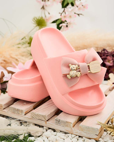 Royalfashion Șlapi de cauciuc pentru femei cu fundiță decorativă Apis