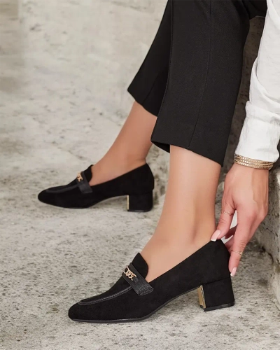 Royalfashion Mocasini eleganți pentru femei pe un post jos Oflem