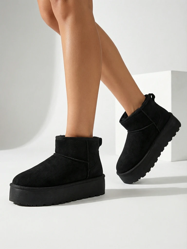 Botine Dama Luna Negre Piele Elegante de Toamnă