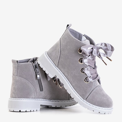 Cizme gri pentru copii de la Mevey - Pantofi