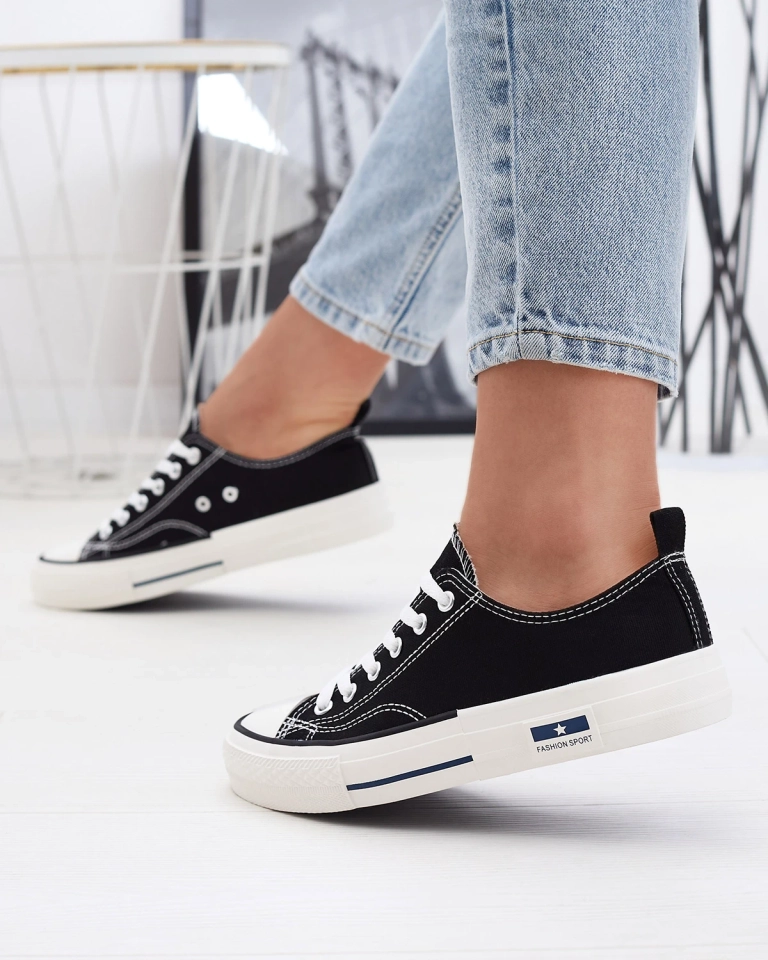 Adidași cu șiret pentru femei negri Cerity - Încălțăminte