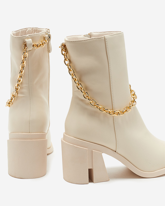 Cizme crem pe stâlp cu lanț Somlid - Încălțăminte