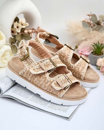 Royalfashion Sandale Lunnay eko de damă din piele de căprioară