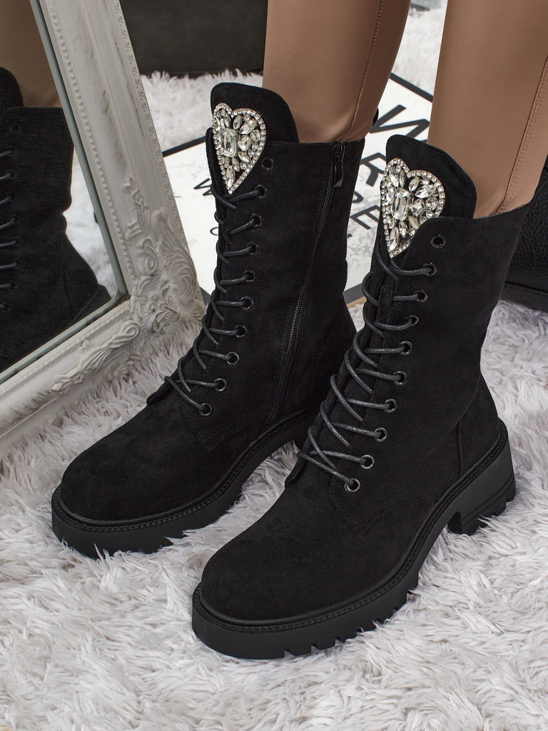 Botine Dama Luna Negre Piele Elegante de Toamnă