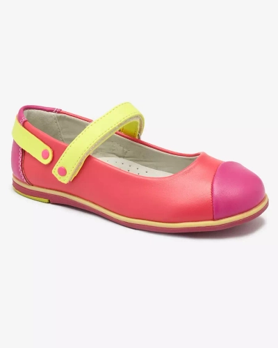 Balerini roz pentru fete cu curea Ousupi- Footwear