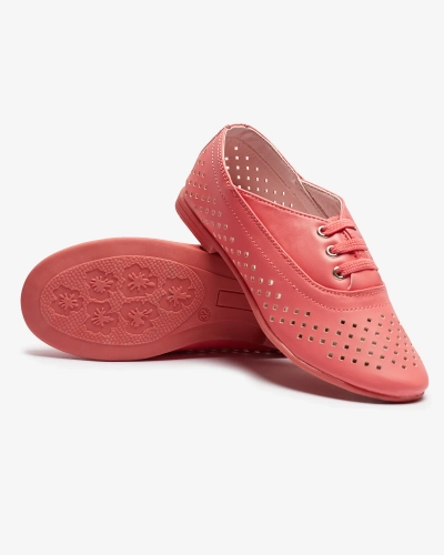 Mocasini roz traforați pentru copii Janno- Footwear