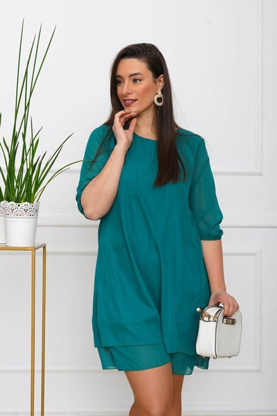 Rochie verde aerisită pentru femei PLUS SIZE - Îmbrăcăminte