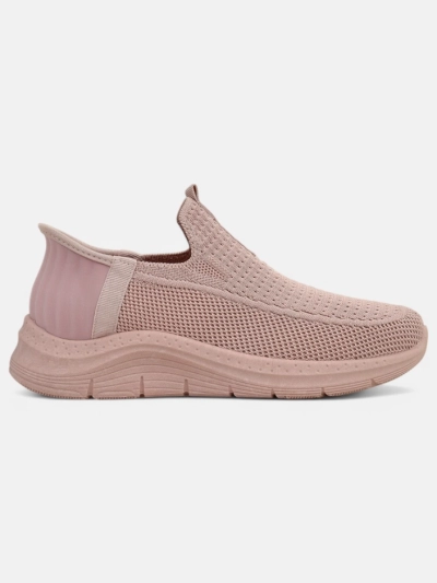 Дамски маратонки Apollo Rosa – розови обувки slip-on от плат на плоска подметка