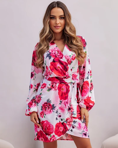 Rochie lungime genunchi Royalfashion pentru femei cu imprimeu floral