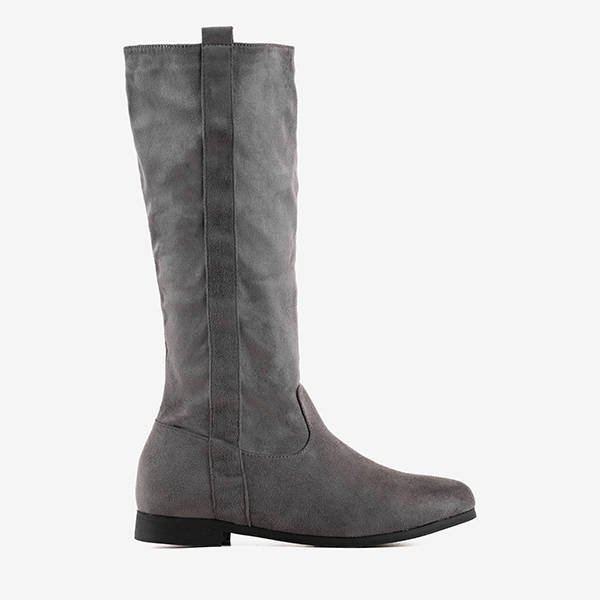 Cizme de toc plat pentru femei gri Melano - Încălțăminte