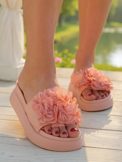 Royalfashion Sandale dama cu flori Freesia