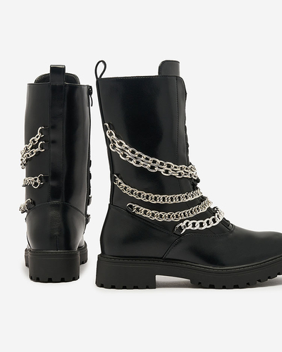 Royalfashion Cizme bagger de damă în negru Goserre