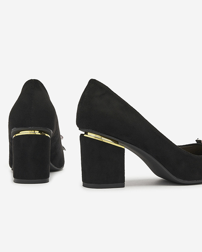 Pantofi negri de damă cu cristale colorate Xitas - Încălțăminte