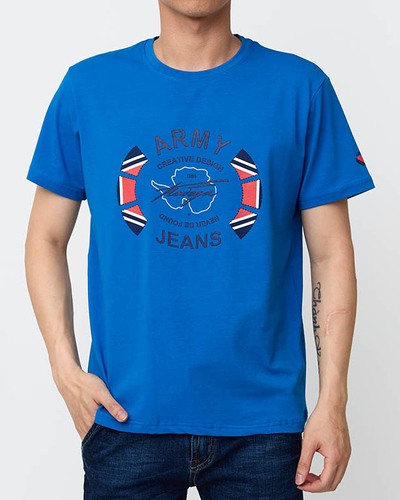 Tricou cu imprimeu pentru bărbați albastru deschis - Îmbrăcăminte