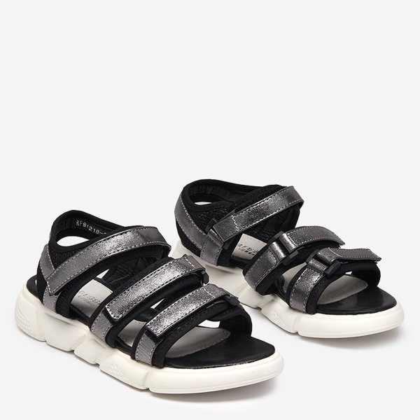 Sandale pentru fete prinse cu Velcro din grafit Mumin - Încălțăminte