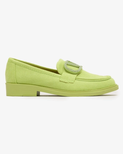 Royalfashion Mocasini de damă verde lime cu ornament Fogras