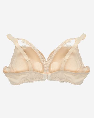 Sutien push-up din dantela bej cu bretele pentru dama - lenjerie intima