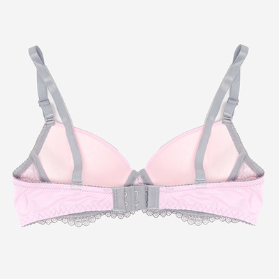 Sutien de dama gri si roz cu dantela - Lenjerie intima
