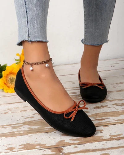 Pantofi balet pentru femei Royalfashion cu sclipici și o fundiță Aramie