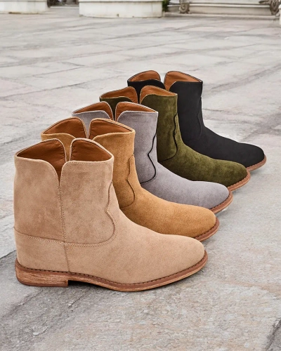 Cizme Royalfashion de stil cowboy pe toc acoperit Blueston