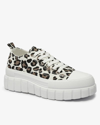 OUTLET Adidași cu platformă cu model pentru femei de culoare albă Ziratia - Încălțăminte