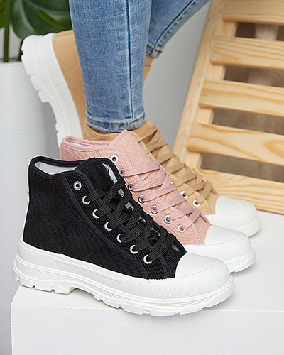 Adidași de damă bej cu nervuri înalte Somalia - Încălțăminte