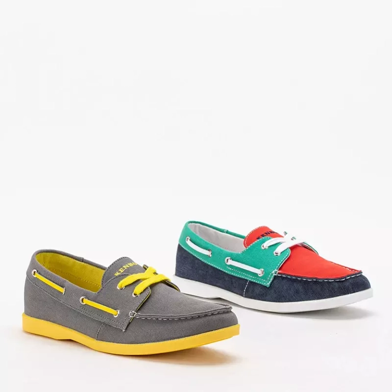 OUTLET Tenisi bărbați din material Tehila galben și gri - Încălțăminte