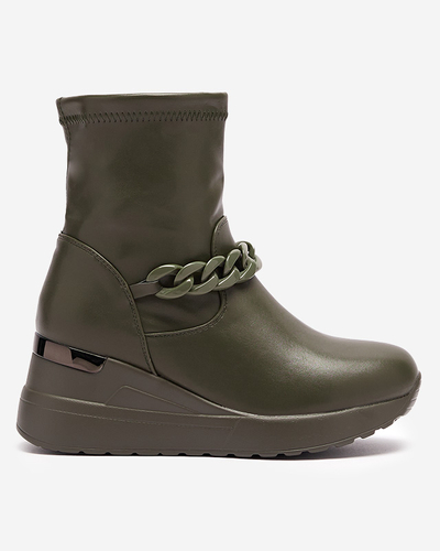 Cizme de damă verzi pe ancoră cu lanț Fefricca- Încălțăminte