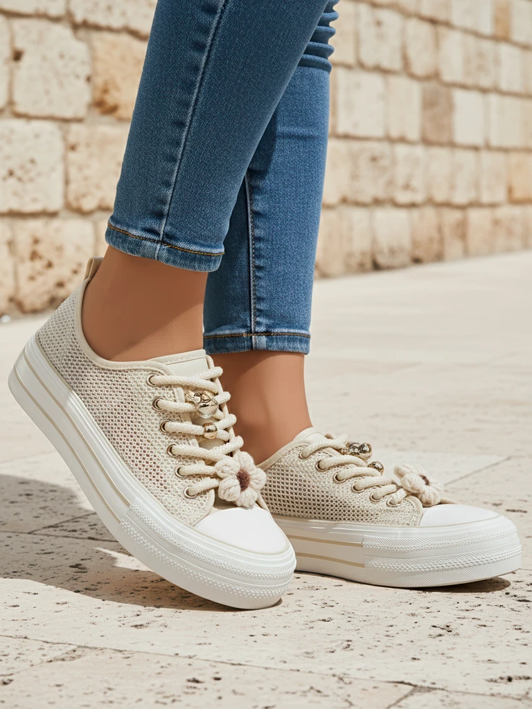 Sneakeri perforați Royalfashion pentru femei cu embellishments Osdo