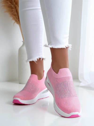 Adidași cu talpă înaltă pentru femei Royalfashion, cu aplicații de strasuri Qelavise