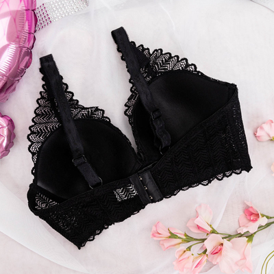 Sutien de damă negru din dantelă - Lenjerie intimă