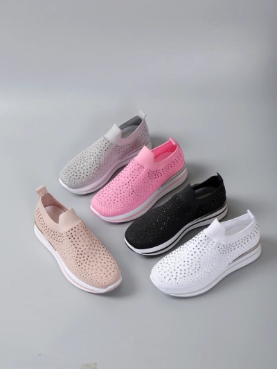 Pantofi sport pentru femei Royalfashion, slip-on cu rhinestones Ceromie