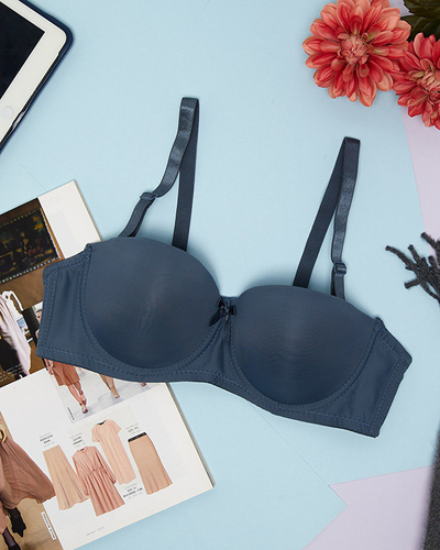 Sutien căptușit de damă albastru închis - Lenjerie intima
