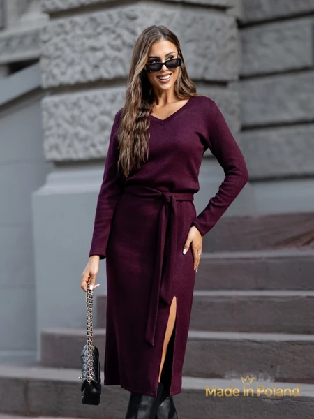 Rochie midi tricotată din viscoză pentru femei