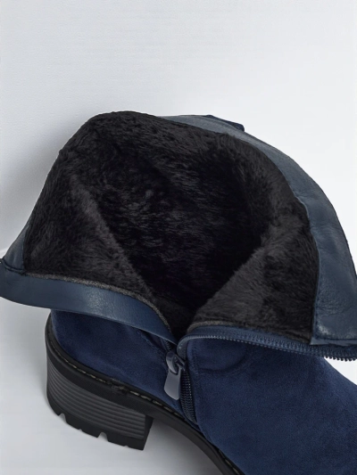 Botine înalte de damă din piele ecologică întoarsă Carmine