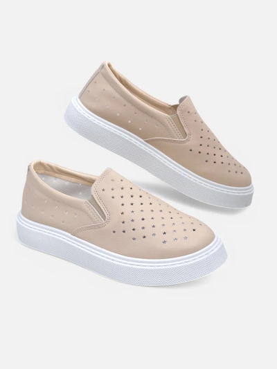 Espadrilles slip-on Callista bej pentru femei, din piele ecologică, cu platformă
