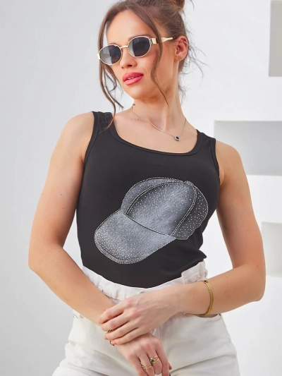 Royalfashion Top de bumbac pentru femei cu bretele,